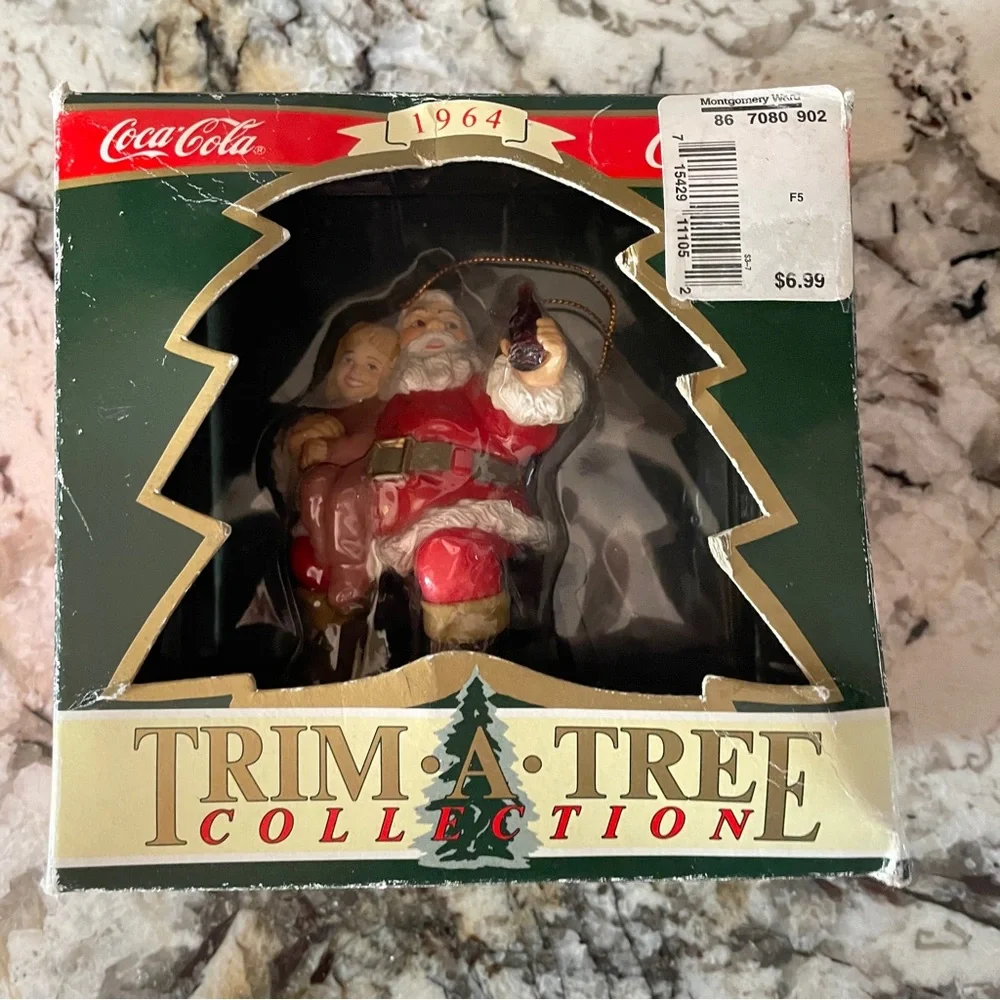 The Coca Cola Company Santa Christmas Ornament 1995 Santa Holding Child & Coke